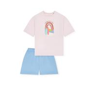 Schlafanzug kurz Regenbogen Surfer rosa - Teens Nightwear 140