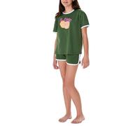 Schlafanzug kurz Sweatware Lime oliv - Teens Nightwear 140