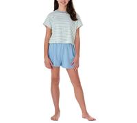 Schiesser Schlafanzug kurz Streifen pearl – Teens Nightwear – 100% Bio-Baumwolle – Größe 176