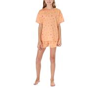Schlafanzug kurz Sommer pfirsichorange - Teens Nightwear 164