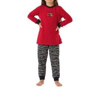 Schiesser Mädchen Schlafanzug lang - Einhorn, Sterne, Dots, Waldmotive und Hexen - Organic Cotton Pyjamaset, rot I, 92