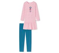 Schiesser Mädchen Schlafanzug lang - Einhorn, Sterne, Dots, Waldmotive und Hexen - Organic Cotton Pyjamaset, Rosa (rosa II), 92