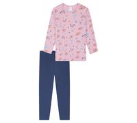 SCHIESSER Mädchen Schlafanzug, lang - Kids, offenes Bein, Baumwolle, Alloverprint 104 Rosa