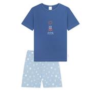 Schlafanzug SCHIESSER "Pyjama", Mädchen, Gr. 128, bunt (blau), Obermaterial: 100% Baumwolle CO., Homewear-Sets Schlafanzug (30370649-128) blau
