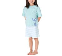 Schlafanzug kurz Wellen Fisch türkis - Kids Nightwear 116