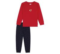 Schlafanzug lang Bündchen Herz rot - Family 104