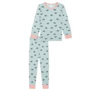 Schlafanzug lang Feinripp Bündchen Regenbogen mint - Kids Nightwear 116
