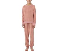 Schlafanzug lang Frottee Bündchen Streifen altrosa - Teens Nightwear 104