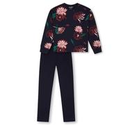 Schiesser Mädchen Schlafanzug lang Interlock Blumen – nachtblau – Größe 140