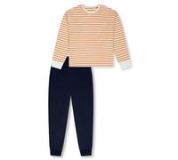 Schlafanzug lang Frottee Bündchen Ringel multicolor - Nightwear 140