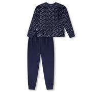 SCHIESSER Mädchen Schlafanzug, lang - Teens, Velour, Pyjama Set Dunkelblau 140