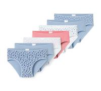 Slip SCHIESSER "Slip 7er Pack", Mädchen, Gr. 128, bunt (blau, weiß), Obermaterial: 95% Baumwolle CO. 5% Elasthan EL., Unterhosen Slip (34456023-128) blau, weiß
