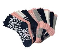 Kurzsocken SCHIESSER "Socken Legwear Kids 10P 10er Pack", Mädchen, Gr. 23-26, blau, grau, Obermaterial: 75% Baumwolle CO. 24% Polyamid PA. 1% Elasthan EL., Socken (88766959-23) blau, grau