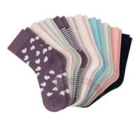 Kurzsocken SCHIESSER "Socken Legwear Kids 10P 10er Pack", Mädchen, Gr. 31-34, lila, rosa, Obermaterial: 75% Baumwolle CO. 24% Polyamid PA. 1% Elasthan EL., Socken (63404857-31) lila, rosa