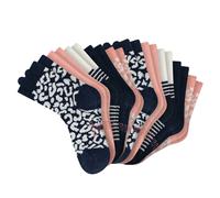 SCHIESSER Mädchen Socken, 10er Pack - "Legwear Kids", Muster, Baumwolmischung Blau 31-34