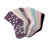 Kurzsocken SCHIESSER "Socken Legwear Kids 10P 10er Pack", Mädchen, Gr. 27-30, bunt (lila, rosa), Obermaterial: 75% Baumwolle CO. 24% Polyamid PA. 1% Elasthan EL., Socken (63404857-27) lila, rosa