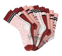 SCHIESSER Mädchen Socken, 10er Pack - "Legwear Teens", Muster, Baumwolmischung Rot/Rosa/Weiß 39-42