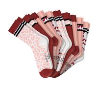 SCHIESSER Mädchen Socken, 10er Pack - "Legwear Teens", Muster, Baumwolmischung Rot/Rosa/Weiß 31-34