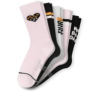 SCHIESSER Mädchen Socken, 5er Pack - "Legwear Teens", Muster, Baumwolmischung Rosa/Schwarz/Weiß 31-34