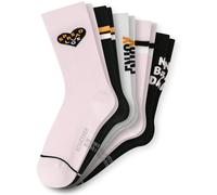 SCHIESSER Mädchen Socken, 5er Pack - "Legwear Teens", Muster, Baumwolmischung Rosa/Schwarz/Weiß 35-38