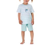 Schlafanzug kurz Wellen Delfin türkis - Kids Nightwear 128