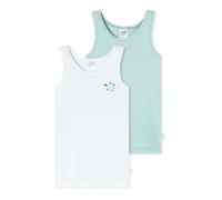 Schiesser Mädchen Unterhemd 2-Pack Fine Rib Multipack - hellgrün - Größe 98