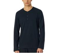 Schiesser Mix and Relax Long Shirt Button Placket Dunkelblau Baumwolle Large Herren