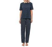 Schiesser - Mix - Organic Cotton - Schlafanzug lang (42 Blau gestreift/Dunkelblau)