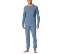 Schlafanzug Doppelripp & Jersey lang Bündchen blau-jaspe - Modern Nightwear 50
