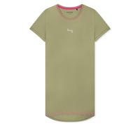 Nachthemd SCHIESSER "Casual Essentials", Damen, Gr. 40, N-Gr, 705, grün, Single Jersey, Obermaterial: 100% Baumwolle, bequem kurz, Rundhals, Kleider Nachthemd, mit Statement-Print, Baumwolle, kurzärme