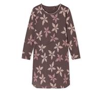 Nachthemd langarm Blumen mauve bedruckt - Comfort Nightwear 38