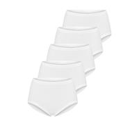 Taillenslip SCHIESSER, Damen, Gr. 42, 5 Stk., weiß, 100% Baumwolle, Unterhosen Taillenslip (316115-42) weiß