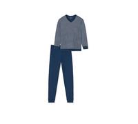 Schiesser Pyjama mit V-Ausschnitt in Blau, Größe 48