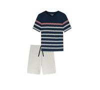 Schiesser Herren Schlafanzug kurz V-Ausschnitt-Casual Essentials Pyjamaset, Nachtblau_182604, 56