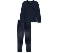 Schiesser Pyjama Herren Baumwolle blau, 58