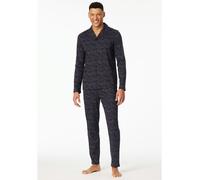Schiesser Pyjama mit Strukturmuster in Anthrazit, Größe 48