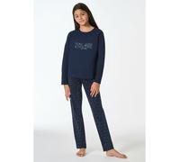 Schlafanzug lang Interlock dunkelblau - Teens Nightwear 176