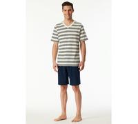 Schlafanzug kurz Ringel kalkweiß - Casual Nightwear 52