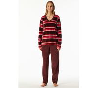 Schiesser Schlafanzug Comfort Nightwear Damen lang V-Ausschnitt 75/25 Baumwollmischung Gr. 40 Burgund