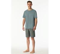 Schiesser Pyjama Herren kurz Rundhals grün Größe 48