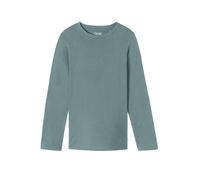 Schiesser Longsleeve mit geripptem Rundhalsausschnitt in Aqua, Größe 48