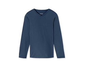 SCHIESSER Pyjama Langarmshirt MIX + RELAX royal blau | 56