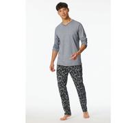 SCHIESSER - Langarmshirt V-Ausschnitt nachtblau - Gr. - 48