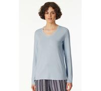 Schiesser Pyjama-Oberteil in Hellblau - Größe 42 | Damen Loungewear
