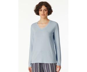 Schiesser Pyjama-Oberteil in Hellblau - Größe 42 | Damen Loungewear