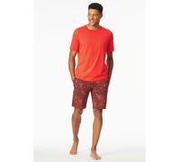 Schiesser Herren Schlafshirt Kurzarm Rundhals-Mix + Relax Pyjamaoberteil, hellrot_182179, 54