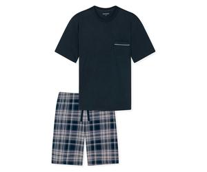 Schiesser - Pyjama Short - Comfort Fit - Schwarz-Marine