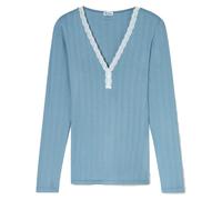 Schiesser Revival Damen Langarm-Shirt Agathe, blaugrau, S