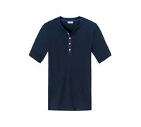 Schiesser Revival T-Shirt Herren Regular Fit Langarm Baumwolle blau, S