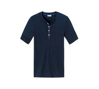 Schiesser Revival T-Shirt Herren Regular Fit Langarm Baumwolle blau, XXL